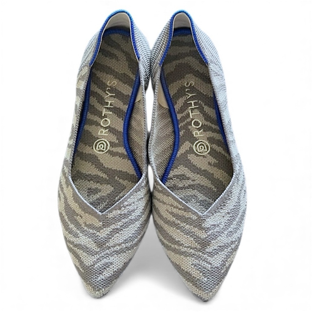 Rothy’s The Point zebra print retired style, grey, size 8.5 AUTHENTIC